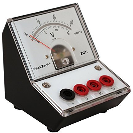 PeakTech P 205-06 Spannungsmessgerät/Voltmeter Analog/Messgerät mit Spiegelskala 0 … 3V/ 15V/ 30V DC