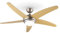 KLARSTEIN Bolero – 2 en 1, ventilador de techo, 134 cm, lámpara de 55 W, aspas de madera, mando a distancia, Marrón arce