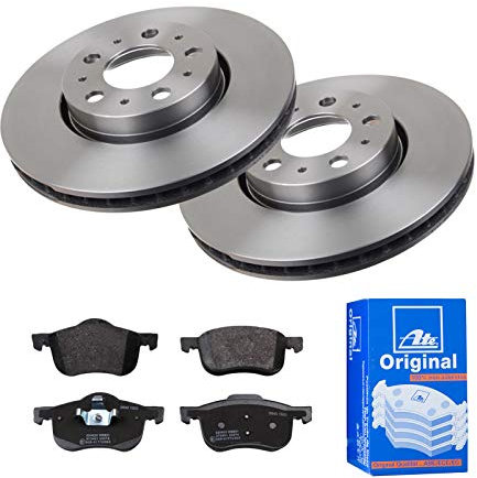 ATE Bremsen-Set 2 Bremsscheiben + Bremsbeläge Einbau Vorderachse Bremsscheiben-Set Scheibenbremsen IJF1415JP2 passend für Volvo S60 1 384 V70 2 285