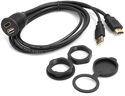 System-S USB A and HDMI Extension Cable Installation Socket Cable Length 99 cm