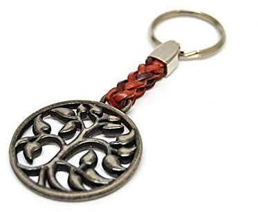 Schlüsselanhänger Schlüsselring Baum des Lebens an Lederband - EIN besonderes Schmuckstück, das Kraft gibt. 7cm Plus Ring 2,5cm