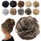 TESS Haarteil Dutt Braun mix Haargummi mit Haaren Gewellt Dicke Haarknoten Hochsteckfrisuren günstig Haarverlängerung Extensions für Frauen 40g Ombre Dunkelbraun/Blond