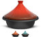 Kook Tajine marocchino, pentola in ghisa smaltata, tajine con coperchio chiuso a forma di cono in ceramica, 3,3 QT (ceramica)