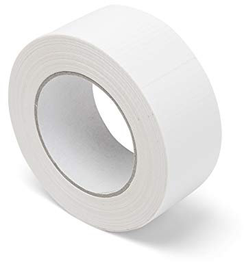 Gewebeband Gaffa, glänzendes Klebeband aus PE-beschichtetem Gewebe, stark haftendes Gaffa-Tape mit Naturkautschuk, Breite 50 mm x Länge 50 m, 0,18 mm stark, glänzend weiß