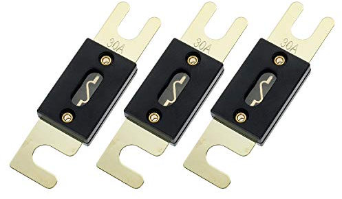 BOJACK 30 Amp 32 VDC ANL Flachsicherungen für Auto-Audio- und Videosystem (Packung mit 3 Stück)