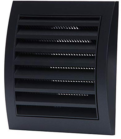 Vent Systems Cubierta de Ventilación de Aire Antracita de 4 Pulgadas y Escape de Baño Con Rejilla, Cubierta Negra para Secadora Que Mantiene Alejados a los Insectos