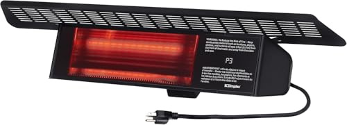 Dimplex Infrared Plug-in Patio Heater, Weatherproof, Black, 1500W, 120V - Premium Radiant Heater for Indoor and Outdoor With Remote Control - Electric Outside Heater Perfect for Wall Mount Application