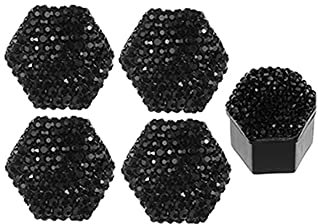 ihreesy 20 Stück Universal 21mm Radmutterkappe,Bling Bling Radmutterkappe Sechskantschutz Auto Radmutter Schraubenschutzkappe Kappen Mutter Radmutter Kappe Abdeckungen Abdeckkappe,Schwarz