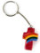 Porte-clés en stéatite Croix, rouge,