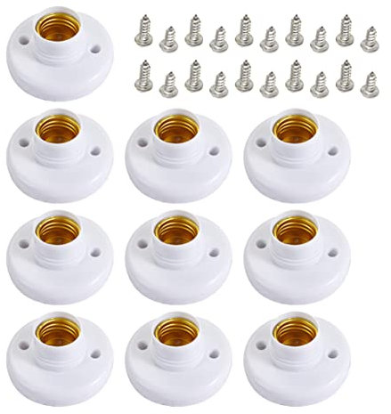 Titulaire de douille d'ampoule E27 Porte-lampe à vis à vis à vis avec vis pour plafonds muraux 10pcs