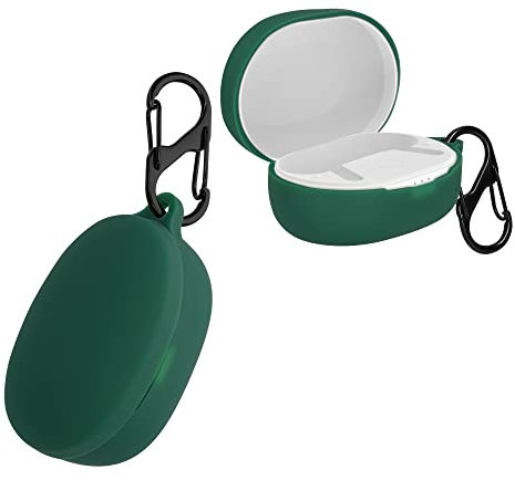 kwmobile Case Compatible with Anker Soundcore Life P2 mini Case - Silicone Cover Holder for Earbuds - Dark Green