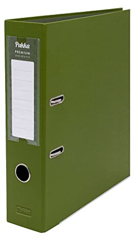 Pukka Pad, Premium Lever Arch File – 5 Pack of 2-Ring Binder Portfolios for Work or Home Paperwork Organisation - 32 x 28cm - Olive