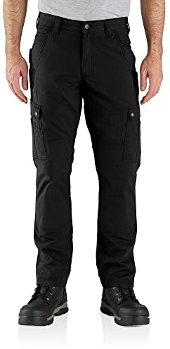 Carhartt Men's Relaxed Straight Ripstop Double-Front Cargo Pant, Black, W36 x L30