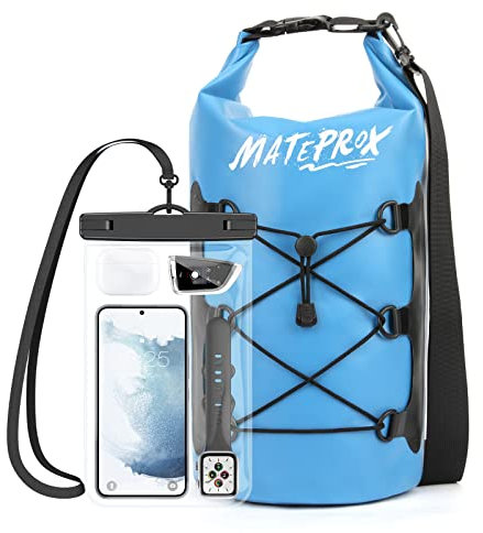 Dry Bag 5L/10L/20L-MATEPROX Wasserdichter Packsack mit Rollverschluss Robust und Langlebig Trockener Beutel Sack wasserdichte Tasche Perfekt für Schwimmen, Bootfahren, Rafting/Camping-10L Blau