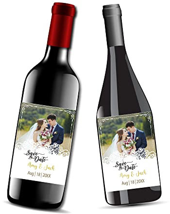 Ter Bouteille De Vin Personnalisée pour Anniversaire Bouteille De Vin Personnalisable Etiquette Bouteille Personnalisable Mariage (9_x_10.5_cm)