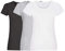 COOZO Ladies Original Pack of 3 Short Sleeve T-Shirts - Black/Heather Grey/White - L