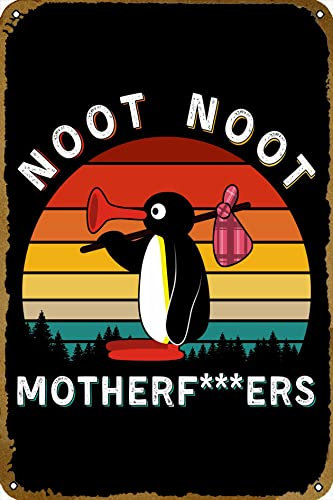 CHUUIIGO Metall-Blechschild Noot Noot Pingu, 20,3 x 30,5 cm, Wanddekoration, Geschenke für Zuhause, Straße, Bars, Restaurants, Cafés, Geschäfte