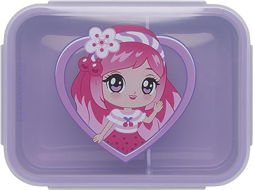 Beckmann, Brotdose Cherry, für Kinder, mit herausnehmbarer Trennwand, Grundschule Lunchbox, Purple