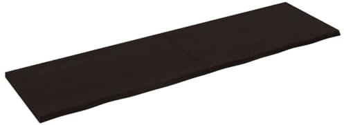 vidaXL Wandregal, Holzregal Regal Handgefertigt mit Baumkante, Wandboard Regalbrett Scharnierdesign, Bücherregal Hängeregal, Dunkelbraun 220x60x(2-4) cm Massivholz Eiche Behandelt