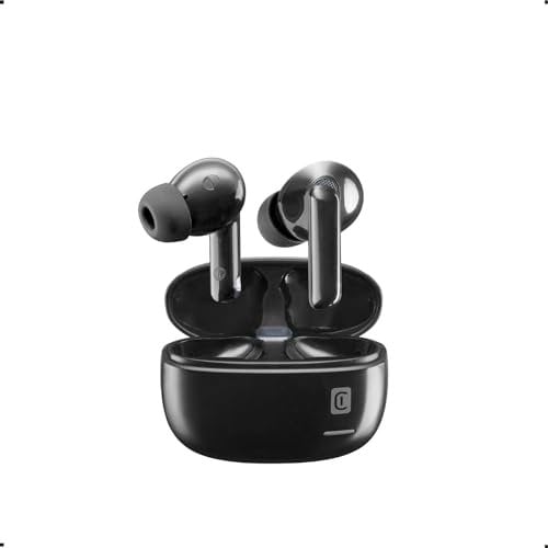 cellularline - ECLIPSE - Auricolari In-Ear Wireless con Custodia di Ricarica - Bluetooth - Con Tecnologia ANC ed ENC - Playtime totale 18 ore - Nero