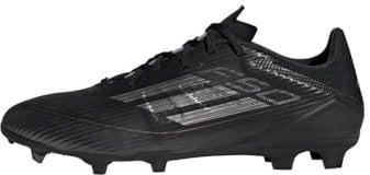 adidas Unisex F50 League Football Boots Firm Ground, Core Black/Iron Metallic/Gold, 36 2/3 EU