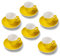 Terra Home 6er Espresso-Tassen Set - Gelb, 90 ml, Glossy, Porzellan, Dickwandig, Spülmaschinenfest, italienisches Design - Kaffee-Tassen Set mit Untertassen
