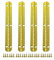 QCAA Solid Brass 180 Degree Small Piano Hinge Wooden Jewery Box Hinge, Cabinet Closet Hinge, 3.86 x 0.5, Vibrated Brass, 4 Pack, Made in Taiwan