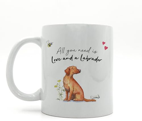 Image Industry Love and a Labrador Fox Red Ceramic Mug - Dog Lovers - Drinking Mug - Dog Mug