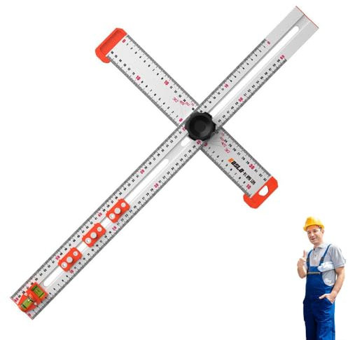 KWJNH Bohrpositionierungslineal, T-Vierkant-Lineal, 60 cm, hochpräzises Winkellineal, Aluminiumlegierung, CNC-gefertigtes Aluminium, 65 cm lang