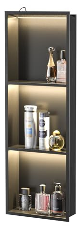 Bernkot Stainless Steel Led Shower Niche Black 36 X 12 No Tile Needed