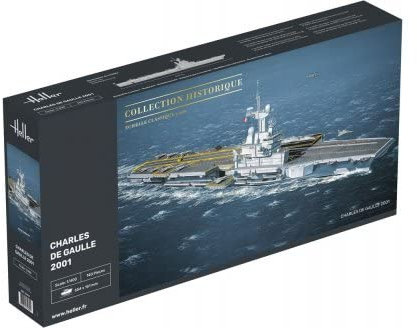 cavernedesjouets Maquette bateau : porte avion charles de gaulle 2001 - echelle 1/400-140 pieces - set collection historique + 1 carte tigre