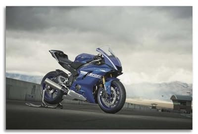 WZKTCL Rennmotorrad-Poster R6, blaues Sportbike-Superbike-Poster, dekorative Malerei, Leinwand, Wandposter und Kunstbild, Druck, moderne Familienschlafzimmer-Dekoration, Poster, 40 x 60 cm