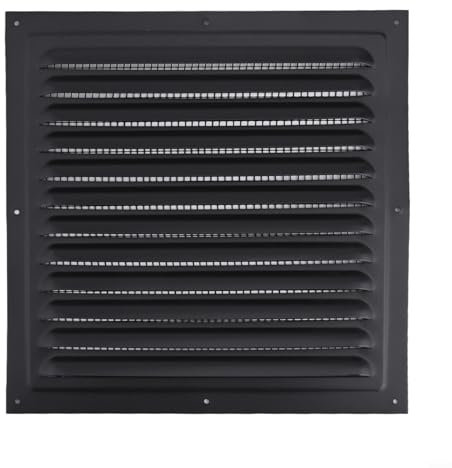 HOHOVYVY Lüftungsgitter,Lüftungsgitter Gartenhaus,250X250mm Metall Jalousie Vent Abdeckung Quadratische Vent Außenwand Grille Abdeckung
