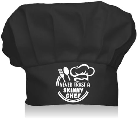 CREATCABIN Gorro de Chef para Adultos, Ajustable, Elástico, para Cocina, Catering, Gorro de Cocinero, Gorro de Chef de Algodón Personalizado para Mujeres, Hombres, Parrilla, Horneado, Barbacoa