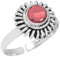 Jeweloporium Rose Pierre de naissance d'octobre Quartz tourmaline Bague en argent 925 pour femme Gemme Cocktail Petite Bague en argent Taille ajustable 60 à 70 Pâques Cadeau victorien Bijoux