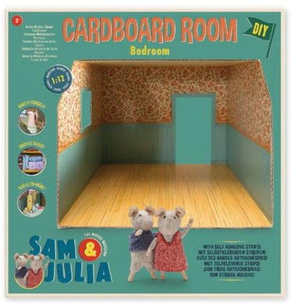 Sam & Julia - Miniatur Raum aus Karton - Schlafzimmer – 26 x 20 x 25cm - für Kinder jeden Alters