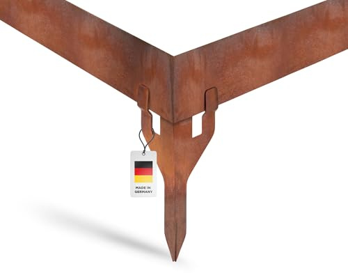blizz-z Außenecke für terraflex cort Weg- und Beeteinfassung 90° - 1 Stück | H: 29 cm - Befestigungsecke für Rasenkante, Beeteinfassung, Rasenkantenband, Gartenkante - Zubehör - Made in Germany