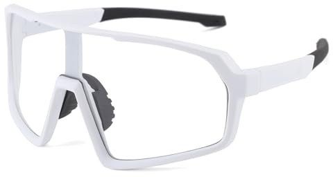 Long Keeper Fahrradbrille Photochromatische Sport Sonnenbrille Transparent Licht Sportbrille für Damen Herren Fahren Angeln Laufen Radfahren Brille