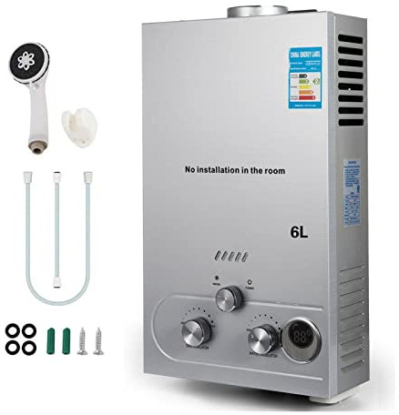Stufa per Sauna 6 Litri di Acqua Calda a propano 1. 6 GPM in Acciaio Inossidabile Uso a Gas propano liquefatto, Kit for la Doccia Doccia termale a casa, in Hotel