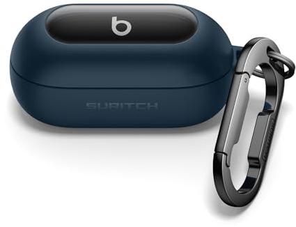 SURITCH Magnetic Case Compatible with Beats Solo Buds,Rugged Shockproof Protective Headphone Cover with Cleaning Kit & Carabiner Keyring（Navy）