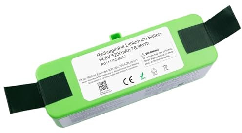 JKDND 14.8V 5200MAh Compatible With Roomba 900/800/700/600 Series (960/980/965/895/860/860/695/690/680/675) Robot Vacuum Cleaner Backup Battery