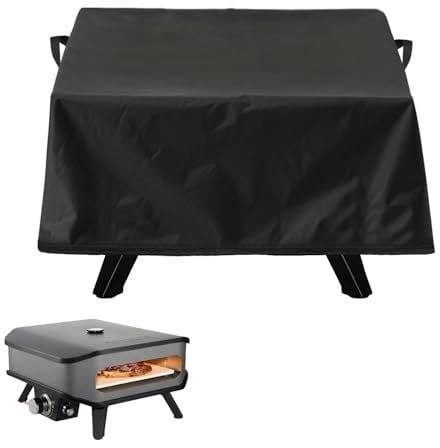 Pizzaofen Abdeckung - Grillabdeckung Wetterfest Staubfest, 420D Oxford Stoff, Doppel Schnalle und Zieh Schnur Design, Robust und Langlebiges Pizzaofen Zubehör, Upgradierter Schutz (62 * 62 * 28cm)