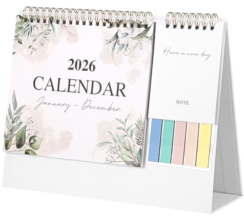 Tischkalender 2025 2026, Kalender 2026 tischkalender, Schreibtischkalender Monatskalender mit Mini Notizen und farbigen Etiketten To-Do-Liste Feiertagen für Büro Zuhause Schule