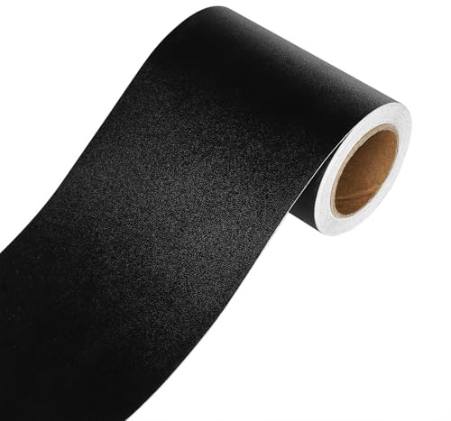 YENHOME Schwarz Deko Bordüre Selbstklebend Für Spiegelrahmen 7.6x1500cm Wandbordüre Selbstklebend Schwarz Dekorationsfolie Tapetenbordüre Vinyl Sockelleiste für Badezimmer Wohnzimmer Reines