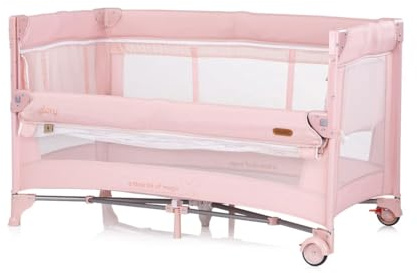 Chipolino Reisebett Glory 2 Ebenen Matratze Räder zusammenklappbar Tragetasche rosa