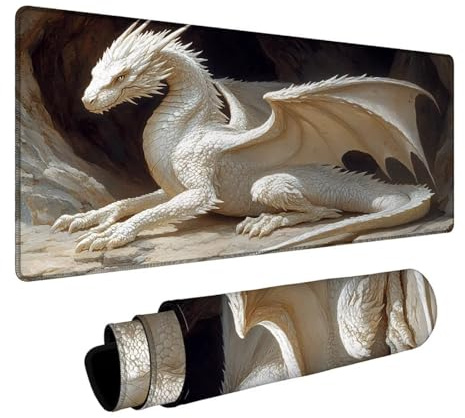 Tapis de Souris Dragon Tapis de Souris Gamer Animal Mouse Pad Bords cousus Précision et Vitesse Améliorées pour Decoration Maison Bureau Pc Portable Pc Gamer Clavier Sans fil 400 x 800 x 3 mm DBYH6642