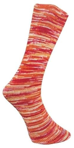 Ferner Lungauer Sockenwolle 4-fach Merino 904-26 - rot/orange/weiß