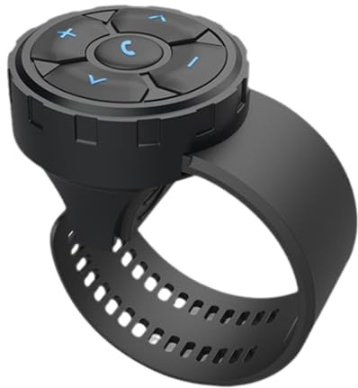 Kabellose Bluetooth-Fernbedienungstaste, Motorrad-Lenker-Medien-Controller, Helm-Kopfhörer-Fernbedienung für Fahrrad, universelle Musiksteuerung mit Lautstärkeregelung, Sprachassistent, 500-mAh-Akku
