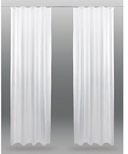 Bestlivings Dekoschal Noella mit Universalband, transparente Gardine Voile b 140x l 245 cm 2er Pack, Wohnaccessoire in vielen erhältlich (weiß - reinweiß)