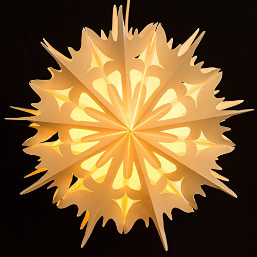 SIKORA FB54 beleuchteter großer Papierstern Stern EISKRISTALL Leuchte Weihnachten D:49cm